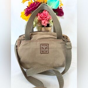 Fossil EUC vintage canvas small crossbody/handbag